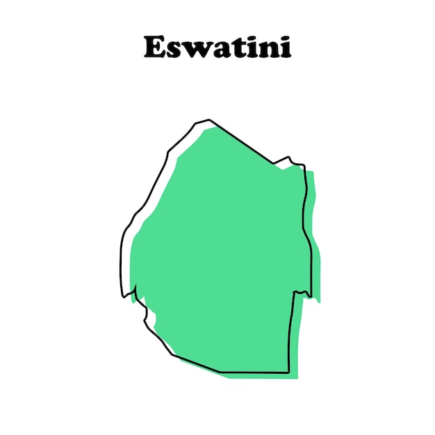 Estilizado simple mapa de contorno rojo de Eswatini