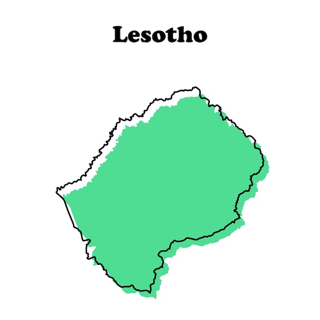 Vector estilizado simple mapa de contorno rojo de lesotho