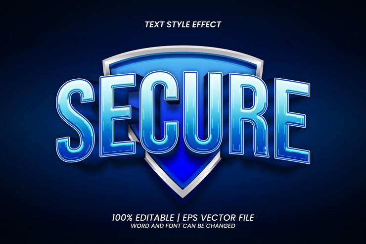 Vector estilo 3d de efecto de texto editable seguro