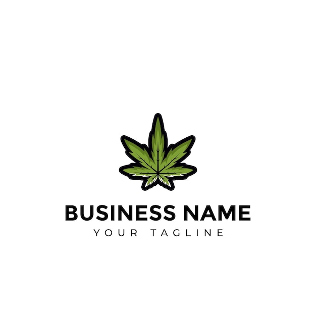 Estilo 3D del logotipo de marihuana