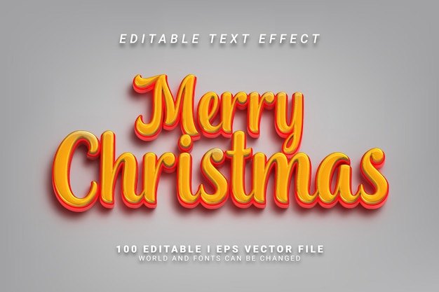 Estilo 3D de Navidad Feliz Editable Diseño de Efectos de Texto