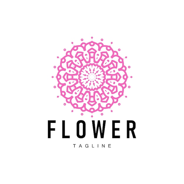 Estilo abstracto diseño de logotipo floral plantilla de ilustrador de mandala floral sencilla