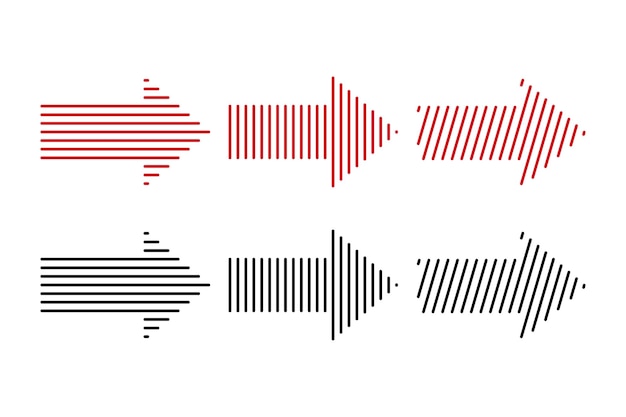 Estilo Abstracto Líneas flechas rojas y negras