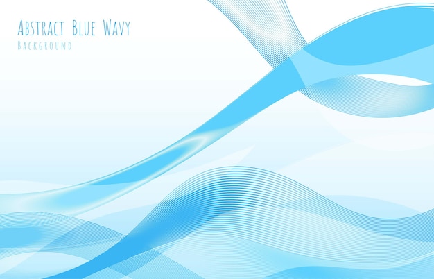 Estilo abstracto del remolino de las ilustraciones del modelo de la línea ondulada azul y blanca. Diseño superpuesto con espacio de copia de fondo de texto. Vector de ilustración