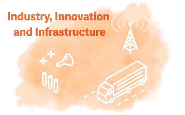 Estilo acuarela ods objetivo 9 infraestructura de innovación industrial