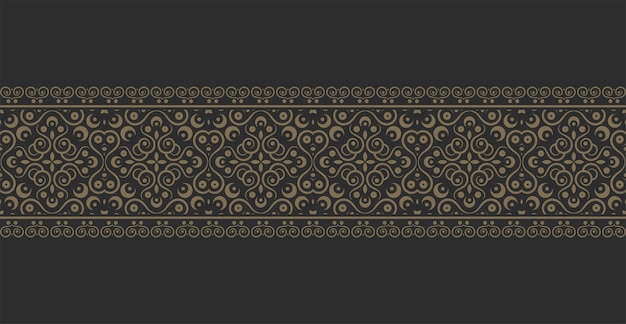 Estilo de adorno vintage con fronteras étnicas sin costuras