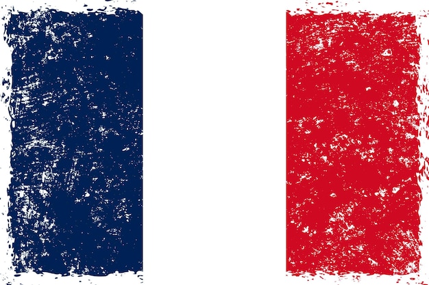 Vector estilo angustiado grunge de la bandera de francia