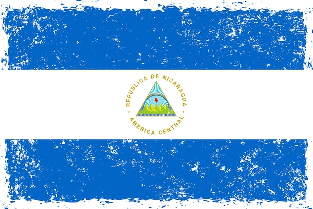 Estilo angustiado grunge de la bandera de Nicaragua