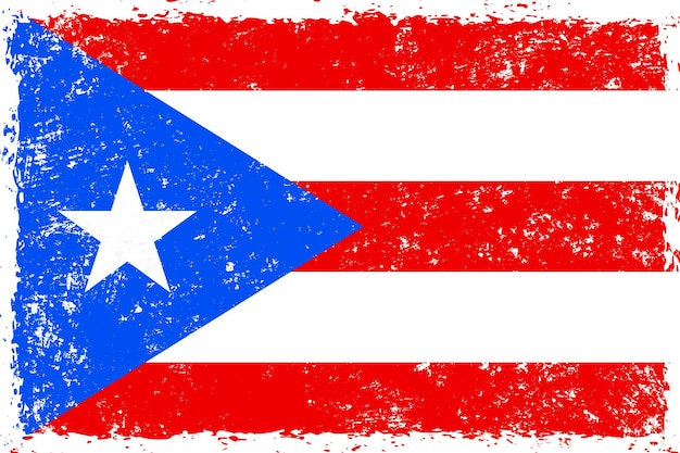 Estilo angustiado grunge de bandera de puerto rico