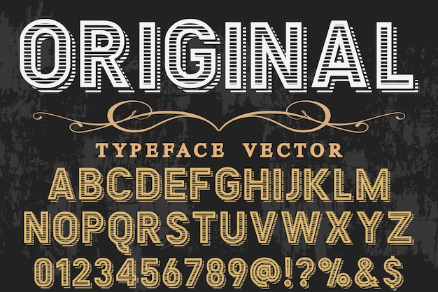estilo antiguo tipografía diseño de la etiqueta original