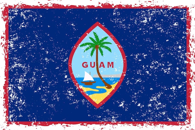 Estilo apenado grunge de la bandera de Guam