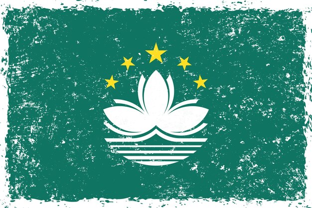 Estilo apenado grunge de la bandera de Macao