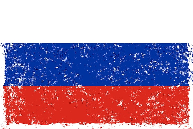 Estilo apenado grunge de la bandera de Rusia