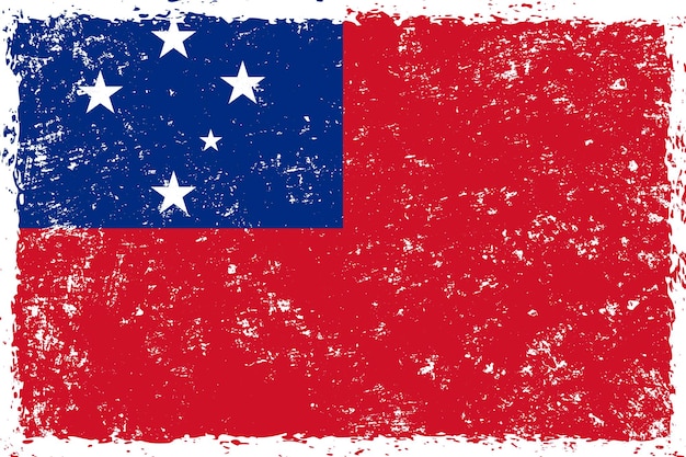 Estilo apenado grunge de la bandera de Samoa