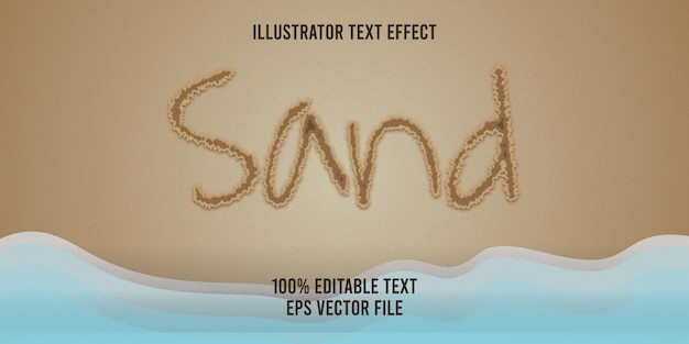 Vector estilo de arena de efecto de texto editable