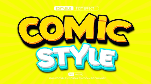 Estilo de arte cómico efecto de texto editable vector estilo 3d con fondo