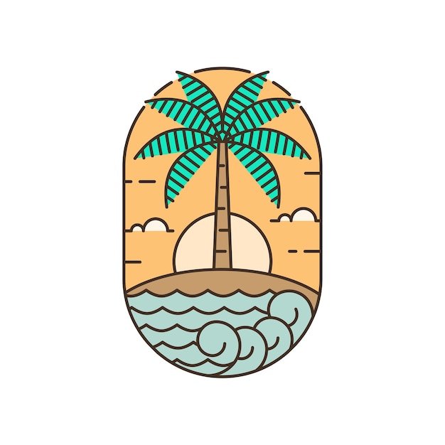 Estilo de arte de la isla y la onda monolina o de línea