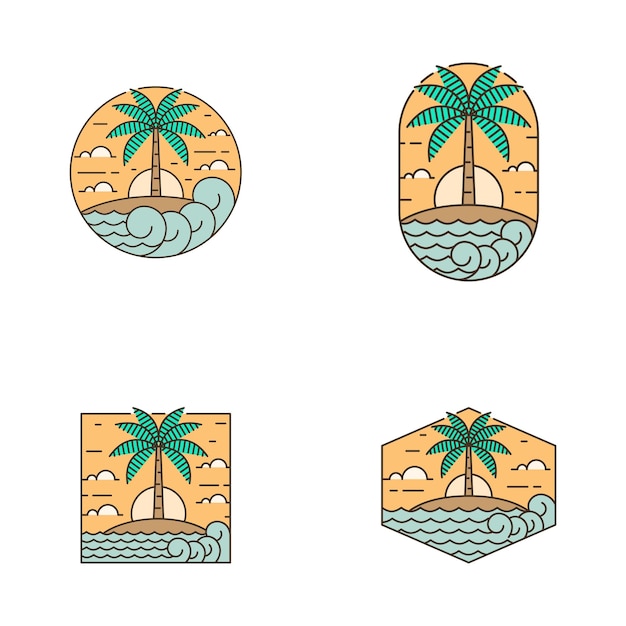 Estilo de arte de la isla y la onda monolina o de línea
