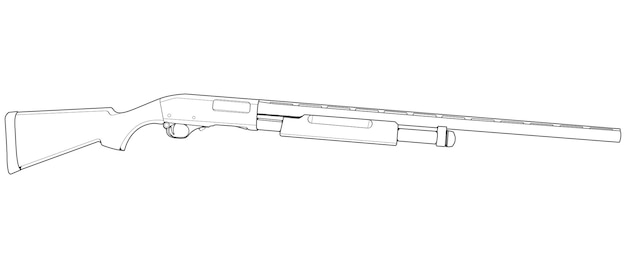 Estilo de arte de línea de armas de fuego Pistola de tiro Ilustración de arma Ilustración de pistola de línea vectorial