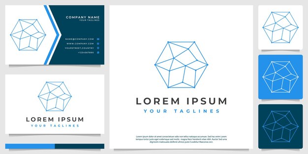 Estilo de arte de línea de logotipo de red de polígono