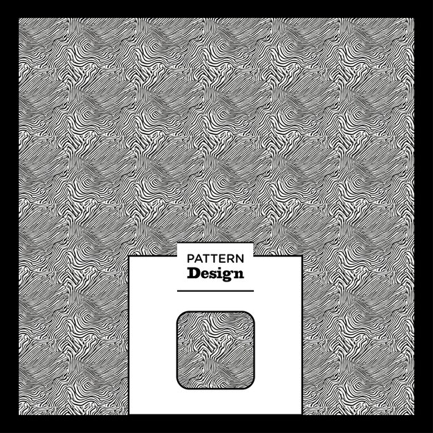 Estilo de arte de línea de patrón de textura en blanco y negro aleatorio para el fondo