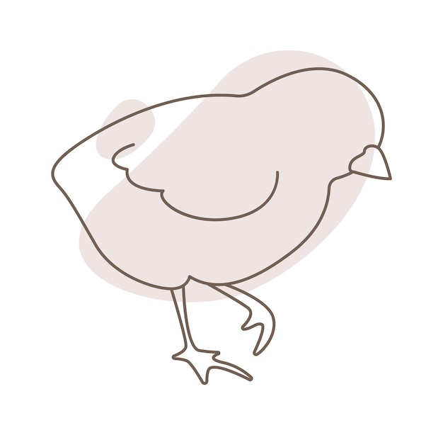 Estilo de arte de línea de pollito de Pascua Diseño contemporáneo