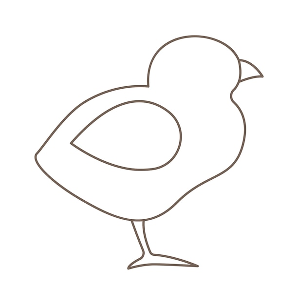 Estilo de arte de línea de pollo pequeño Diseño contemporáneo