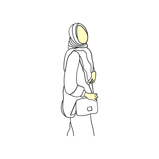 Estilo de arte de línea de pose de mujer