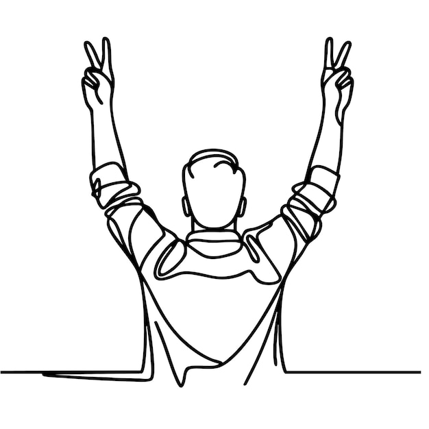 estilo de arte de una línea vectorial