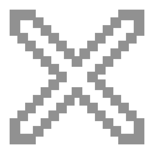 estilo de arte de píxeles botón de icono cruzado botón de ícono de cierre botón de cancelación botón icono estilo de 8 bits