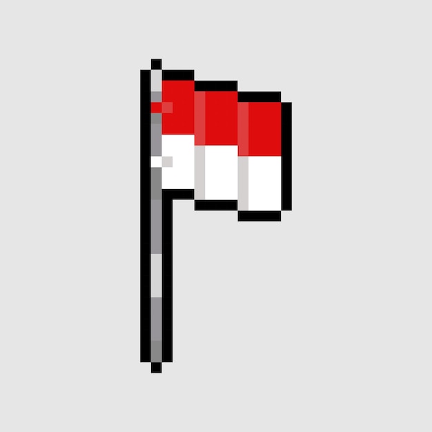 Vector estilo de arte de píxeles, vector de bandera de mónaco de estilo de 18 bits