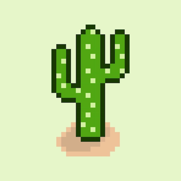 estilo de arte de píxeles, vector de cactus de estilo de 18 bits