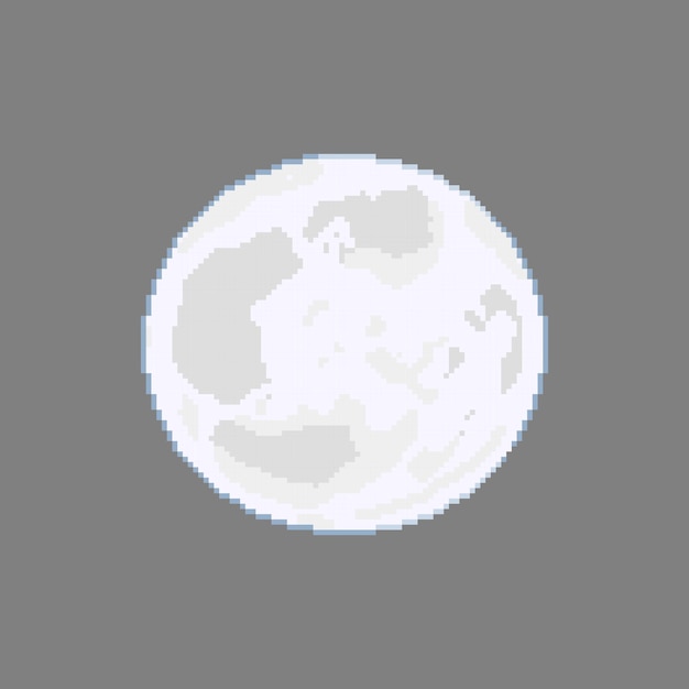 Vector estilo de arte de píxeles, vector de luna llena de estilo de 18 bits