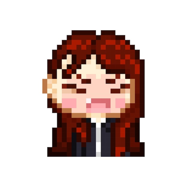 Vector estilo de arte de píxeles, vector tsundere de trabajadora de oficina linda de estilo de 18 bits