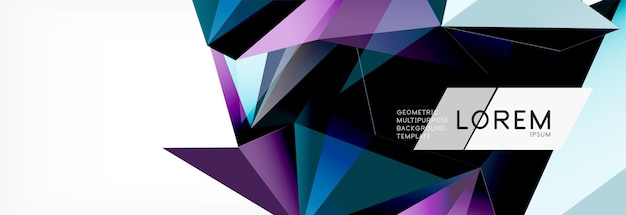 Estilo de arte poligonal triangular 3D Diseño geométrico futuro Ilustración futurista de geometría vectorial