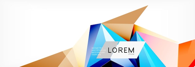 Estilo de arte poligonal triangular 3D Diseño geométrico futuro Ilustración futurista de geometría vectorial