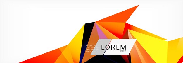 Estilo de arte poligonal triangular 3D Diseño geométrico futuro Ilustración futurista de geometría vectorial