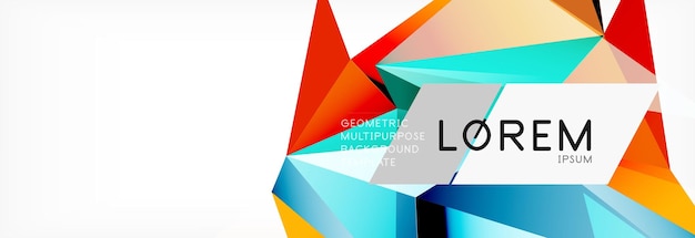 Estilo de arte poligonal triangular 3D Diseño geométrico futuro Ilustración futurista de geometría vectorial