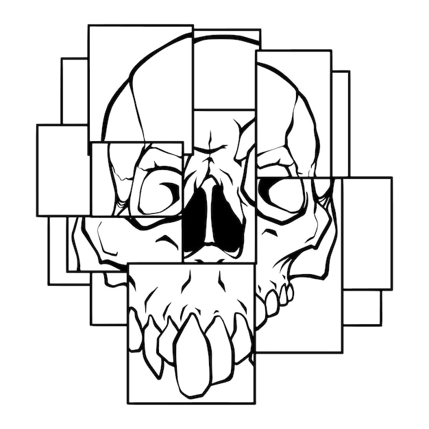Estilo de arte pop de calavera