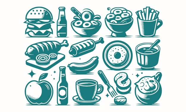 Estilo de arte vectorial de alimentos frescos con un fondo sencillo