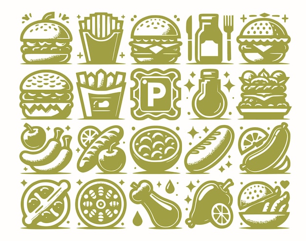Estilo de arte vectorial de alimentos frescos con un fondo sencillo