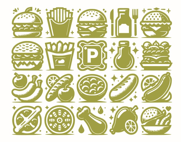 Vector estilo de arte vectorial de alimentos frescos con un fondo sencillo