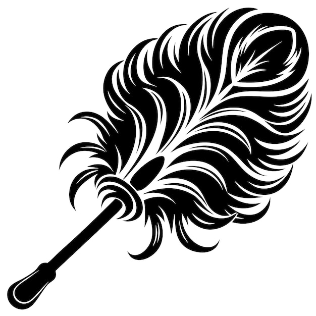 El estilo artístico de la silueta vectorial de Feather Duster