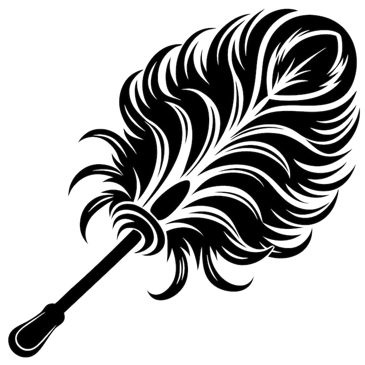 Vector el estilo artístico de la silueta vectorial de feather duster