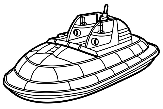 Estilo artístico de la silueta vectorial de la línea de Hovercraft