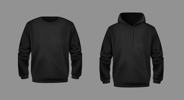 Vector estilo blanco unisex con capucha frente y atrás vista sudaderas deportivas ropa acogedora