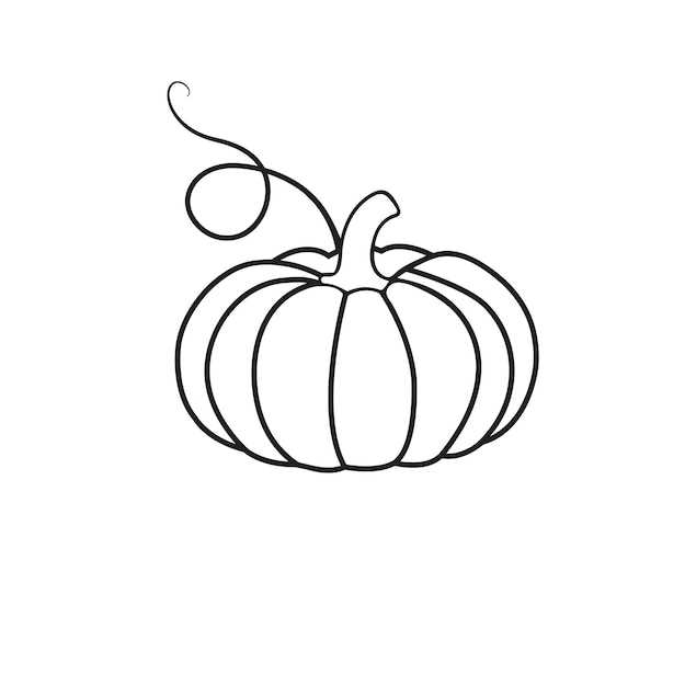 Estilo de boceto de calabaza con un solo grabado en línea