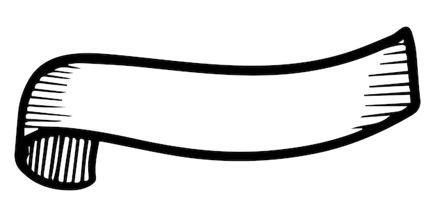 Estilo de boceto de garabato de la ilustración dibujada a mano de la bandera de la cinta para el diseño conceptual