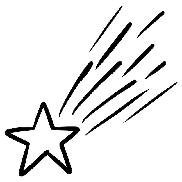 Estilo de boceto de garabato de ilustración dibujada a mano de dibujos animados de estrellas para el diseño conceptual