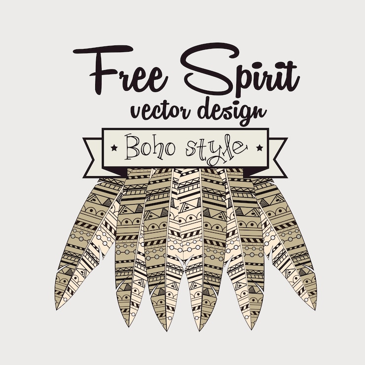 Vector estilo boho de espíritu libre